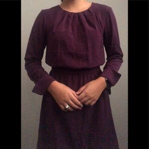 dark purple long sleeve dress